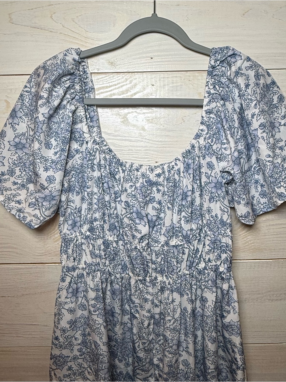 Blush Womens Milkmaid Babydoll Tiered Floral Midi Dress Medium Lightweight Flowy - Picture 10 of 14